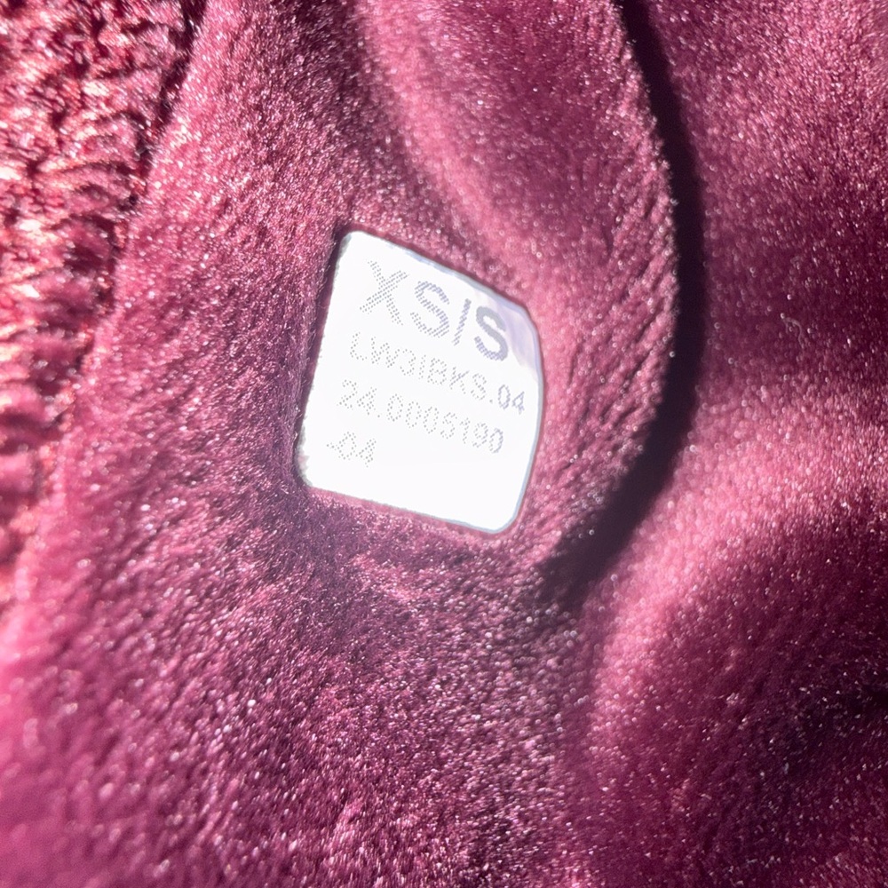 lululemon athletics plush velvet wine colored Half-Zip Sweatshirt - Picture 8 of 8